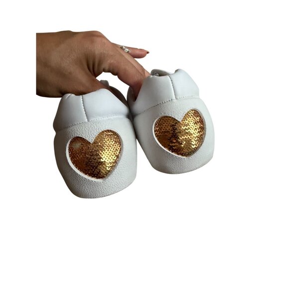 ASH Sequin Heart Print White Leather Sneakers Size 37 / US 6.5 -7 - Picture 7 of 10